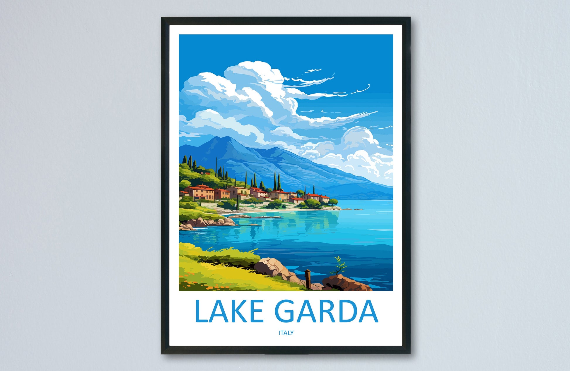 Lake Garda Travel Print Wall Art Lake Garda Wall Hanging Home Decoration Lake Garda Gift Art Lovers Wall Art Print Art Lake Garda Travel Art