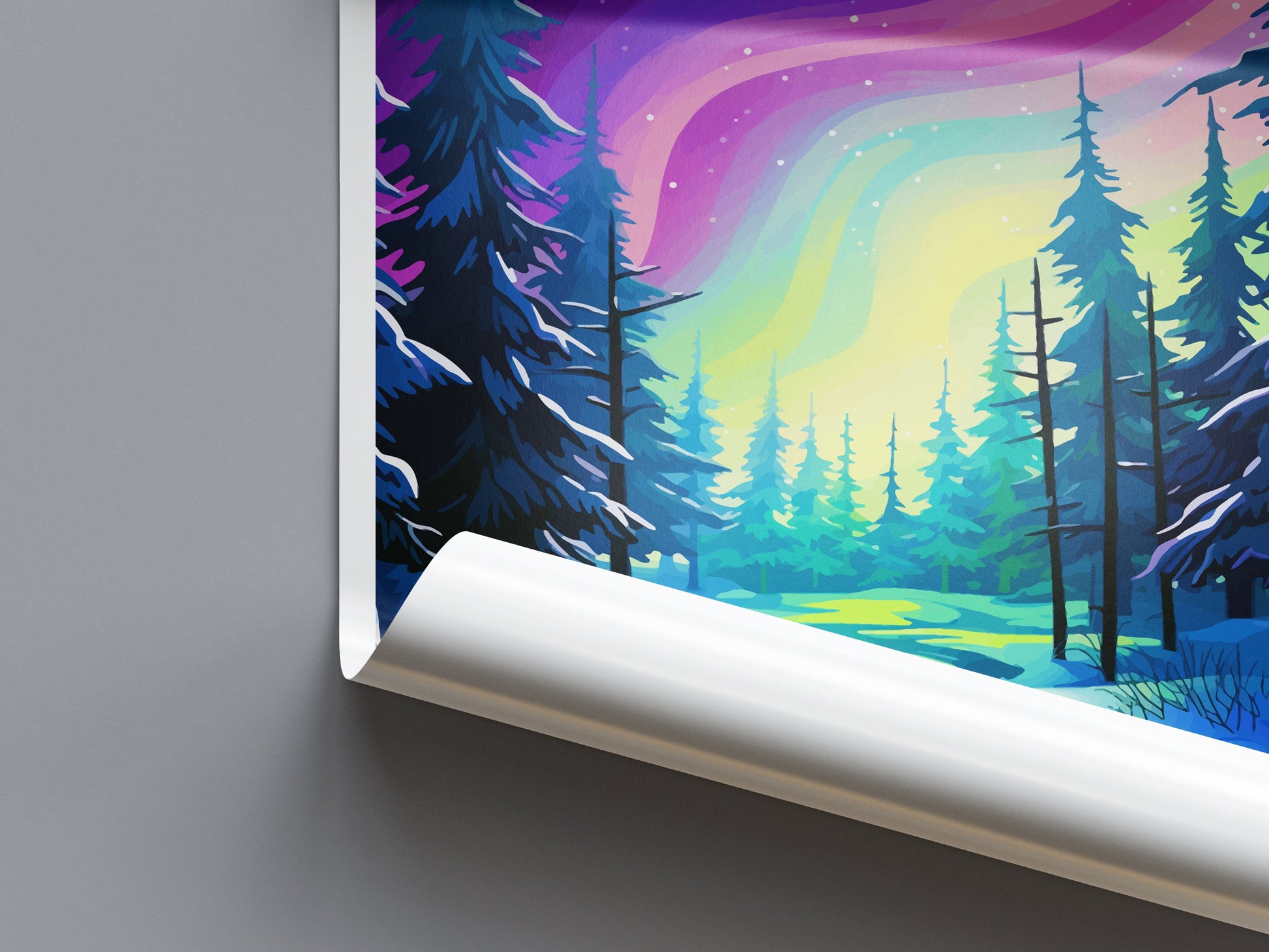Northern Lights Travel Print Wall Art Aurora Borealis Wall Hanging Home Décor Aurora Borealis Gift Art Lovers Iceland Art Lover Gift Decor