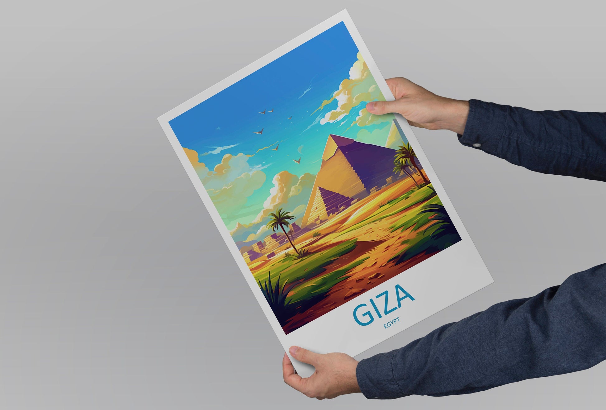 Cairo Travel Print Wall Art Cairo Egypt Wall Hanging Home Decoration Cairo Gift Art Lovers Wall Art Print Cairo Great Pyramids Of Giza