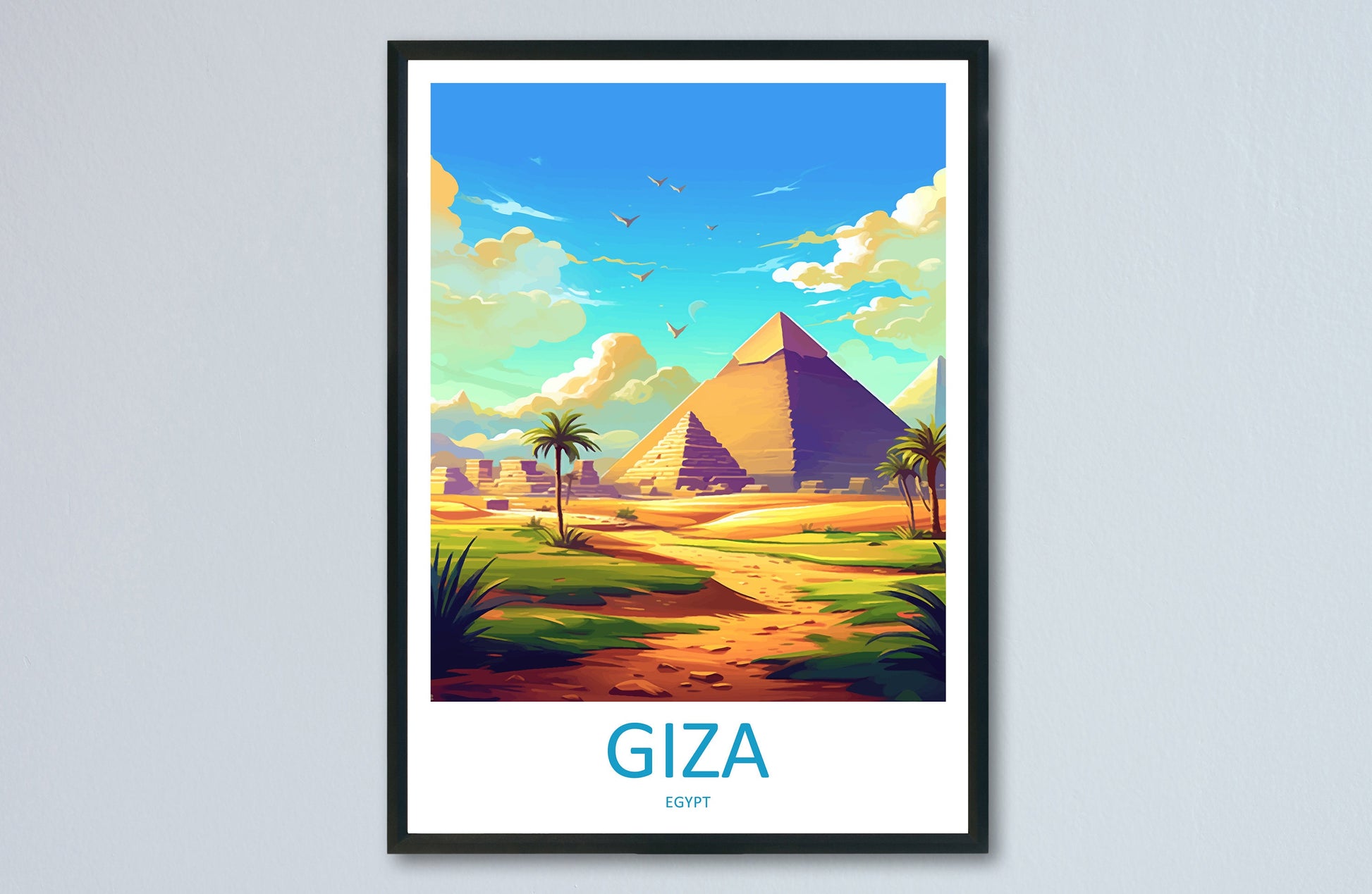 Cairo Travel Print Wall Art Cairo Egypt Wall Hanging Home Decoration Cairo Gift Art Lovers Wall Art Print Cairo Great Pyramids Of Giza