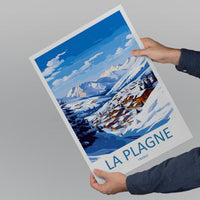 La Plagne Travel Print Wall Art La Plagne Wall Hanging Home Décor La Plagne Gift Art Lovers Ski Art Lover Gift La Plagne Print Skiing