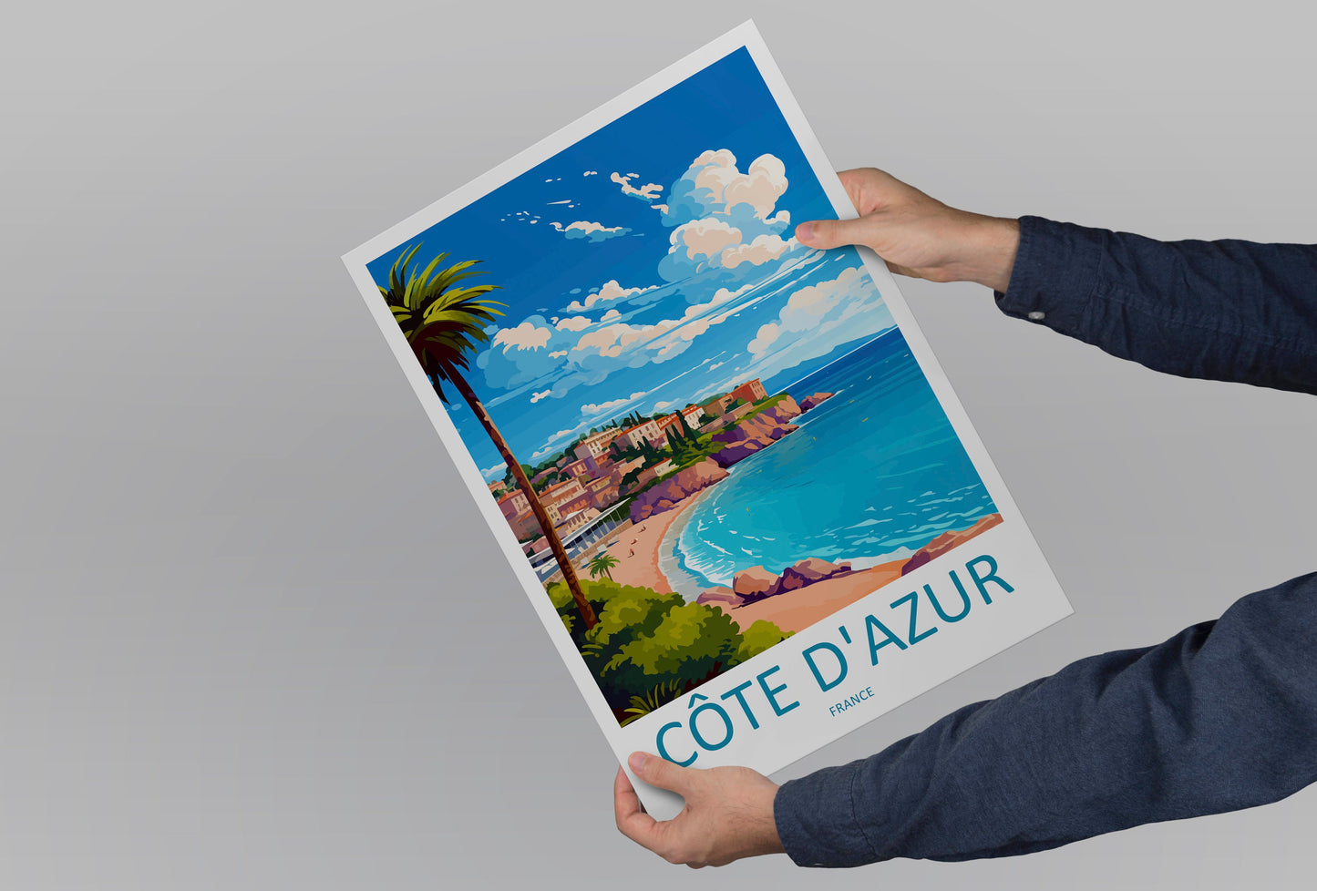 Cote D'azur Travel Print Wall Art Cote D'azur Wall Hanging Home Decor Cote D'azur France Gift Art Lovers Wall Art Print Art Cote D'azur