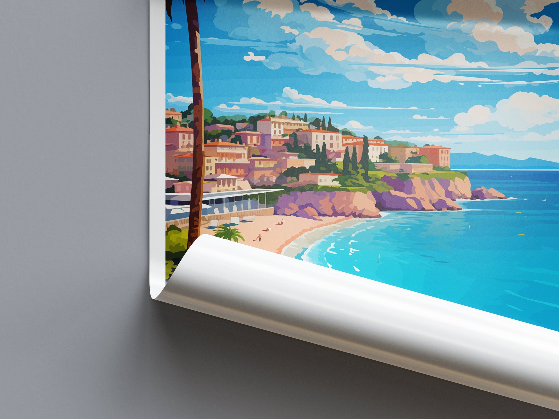 Cote D'azur Travel Print Wall Art Cote D'azur Wall Hanging Home Decor Cote D'azur France Gift Art Lovers Wall Art Print Art Cote D'azur