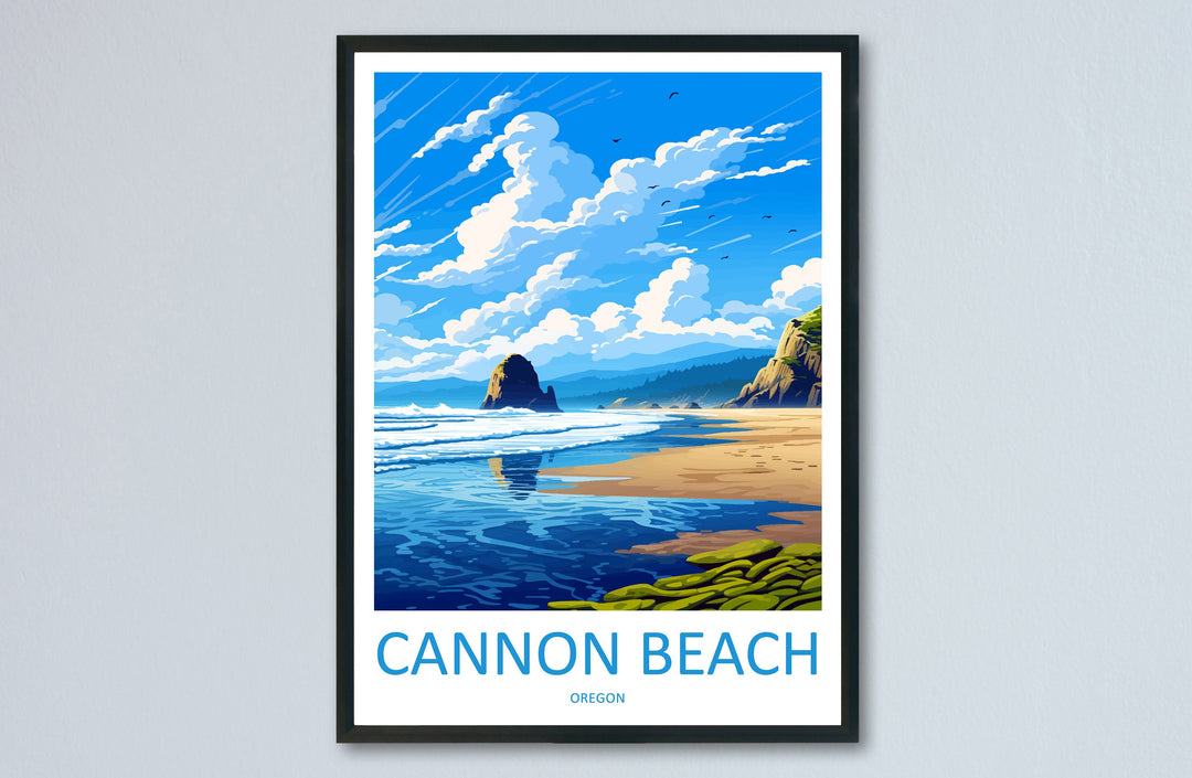 Cannon Beach Travel Print Wall Art Cannon Beach Wall Hanging Home Décor Cannon Beach Gift Art Lovers Oregon Art Lover Gift Cannon Beach