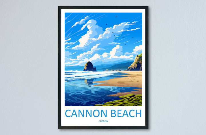 Cannon Beach Travel Print Wall Art Cannon Beach Wall Hanging Home Décor Cannon Beach Gift Art Lovers Oregon Art Lover Gift Cannon Beach