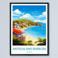Antigua and Barbuda Travel Print Wall Art Antigua and Barbuda Wall Hanging Home Décor Antigua and Barbuda Gift Art Lovers Wall Art Caribbean