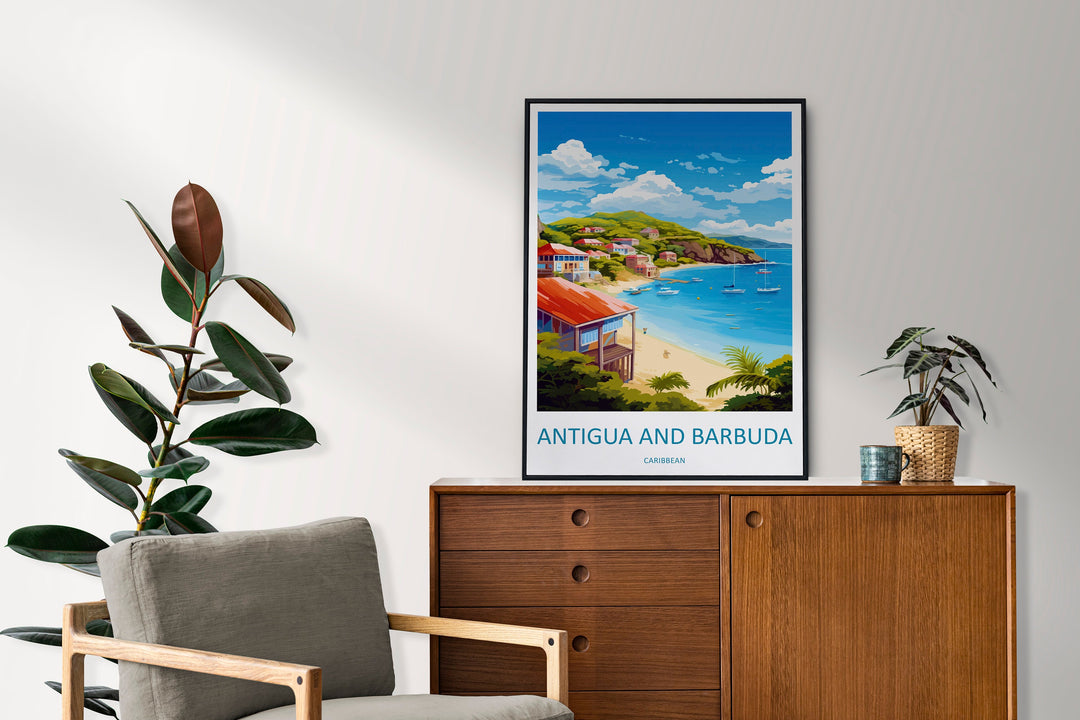 Antigua and Barbuda Travel Print Wall Art Antigua and Barbuda Wall Hanging Home Décor Antigua and Barbuda Gift Art Lovers Wall Art Caribbean