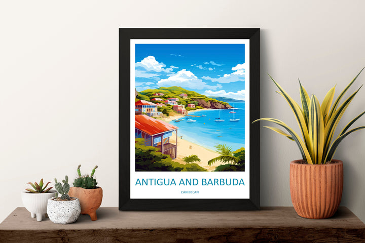 Antigua and Barbuda Travel Print Wall Art Antigua and Barbuda Wall Hanging Home Décor Antigua and Barbuda Gift Art Lovers Wall Art Caribbean
