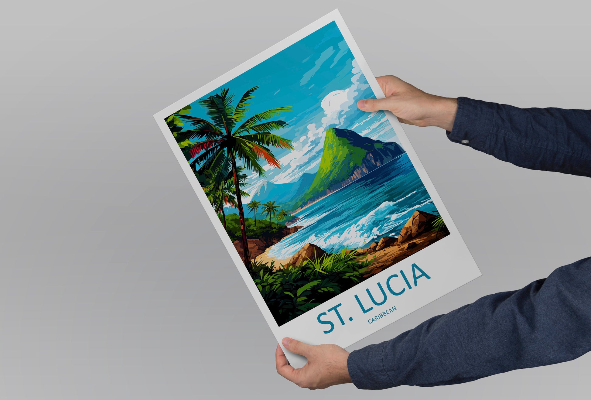 Saint Lucia Travel Print Wall Art Saint Lucia Wall Hanging Home Décor Saint Lucia Gift Art Lovers Wall Art Caribbean Travel Print Poster