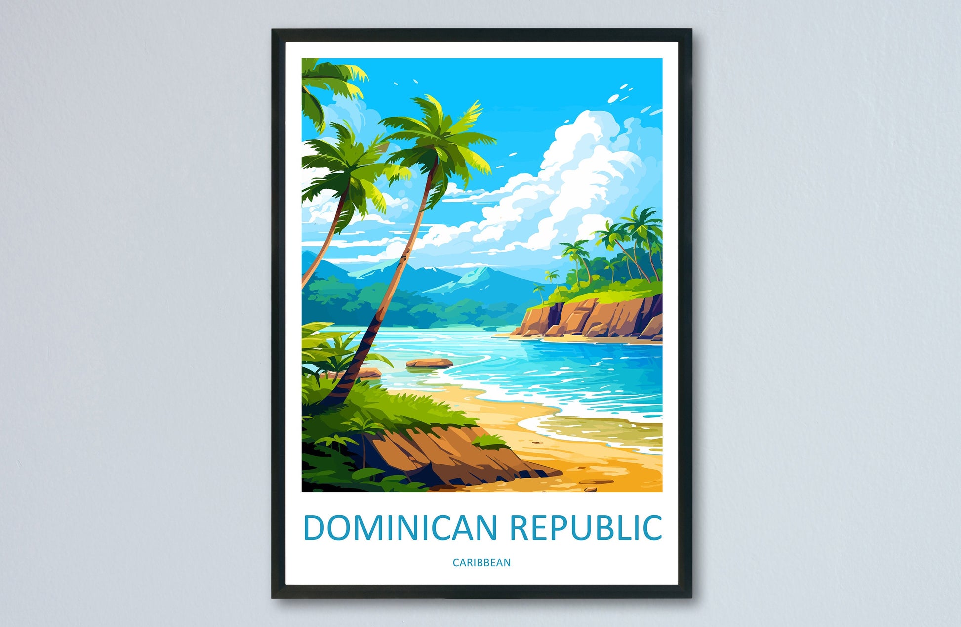 Dominican Republic Travel Print Wall Art Dominican Republic Wall Hanging Home Décor Dominican Republic Gift Art Lovers Wall Art Caribbean