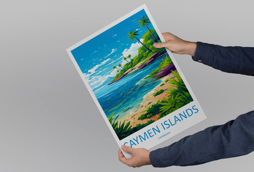 Cayman Islands Travel Print Wall Art Cayman Islands Wall Hanging Home Décor Cayman Islands Gift Art Lovers Wall Art Caribbean