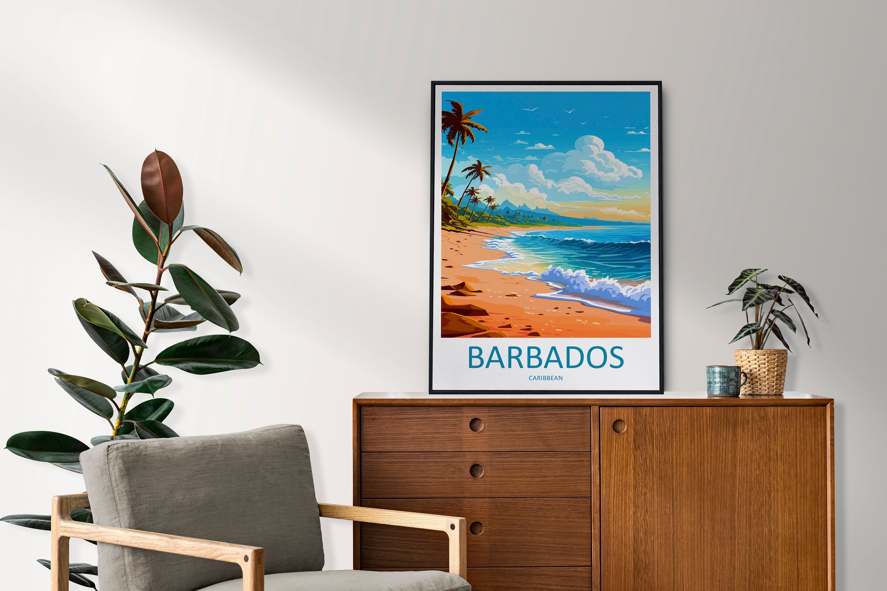 Barbados Travel Print Wall Art Barbados Wall Hanging Home Décor Barbados Gift Art Lovers Wall Art Caribbean Travel Print Barbados Decor
