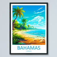 Bahamas Travel Print Wall Art Bahamas Wall Hanging Home Décor Bahamas Gift Art Lovers Wall Art Caribbean Travel Print Bahamas Decor