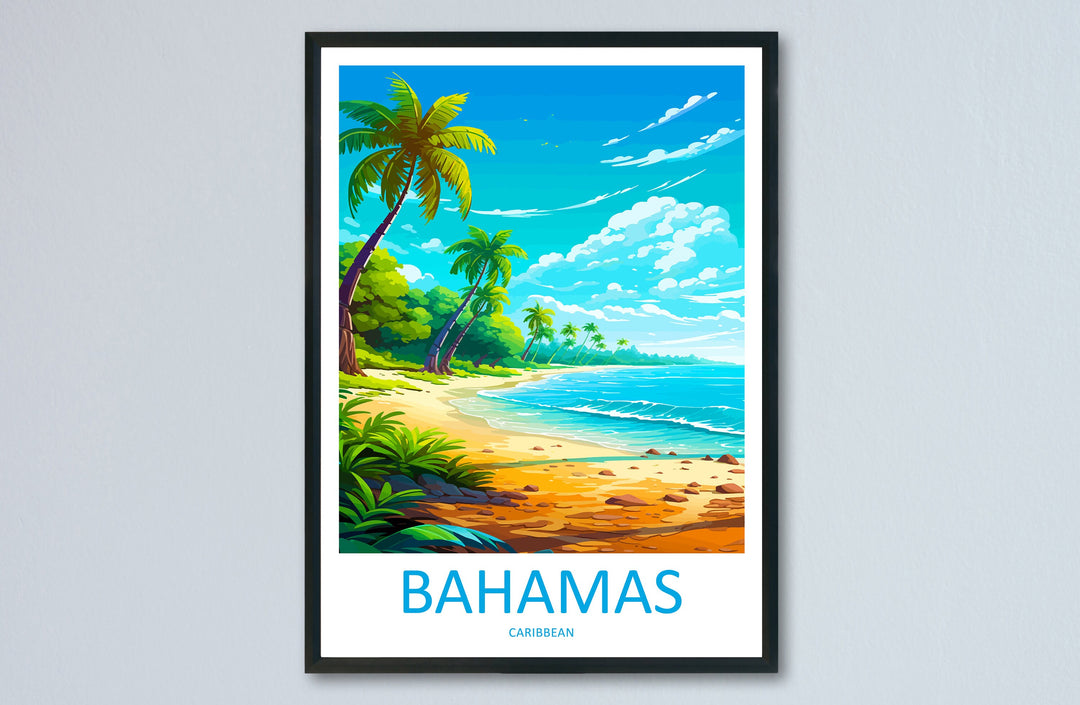 Bahamas Travel Print Wall Art Bahamas Wall Hanging Home Décor Bahamas Gift Art Lovers Wall Art Caribbean Travel Print Bahamas Decor