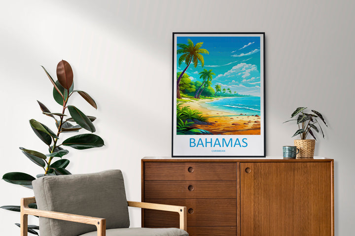 Bahamas Travel Print Wall Art Bahamas Wall Hanging Home Décor Bahamas Gift Art Lovers Wall Art Caribbean Travel Print Bahamas Decor