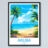 Aruba Travel Print Wall Art Aruba Wall Hanging Home Décor Aruba Gift Art Lovers Wall Art Caribbean Travel Print Aruba Decor