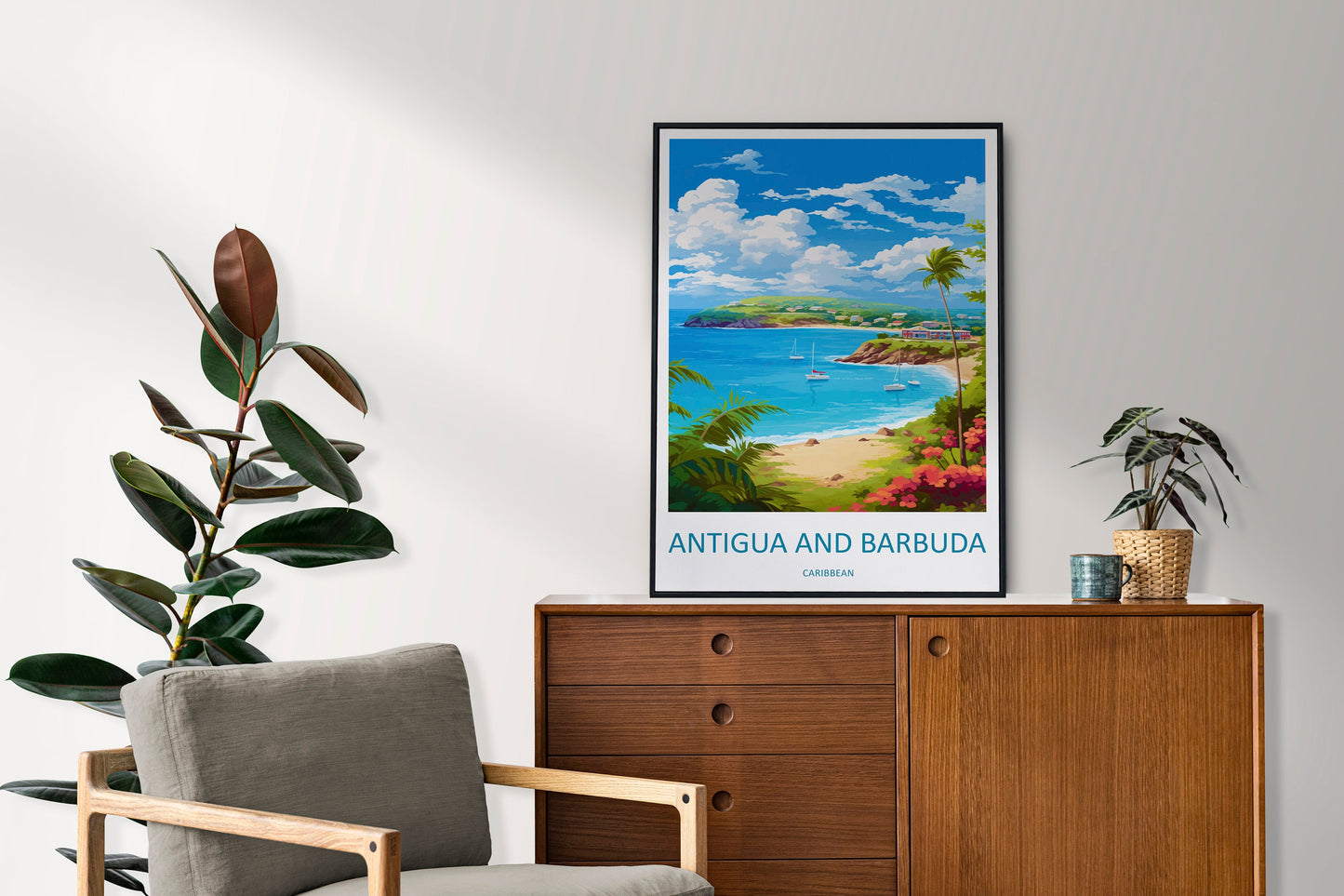 Antigua and Barbuda Travel Print Wall Art Antigua and Barbuda Wall Hanging Home Décor Antigua and Barbuda Gift Art Lovers Wall Art Caribbean