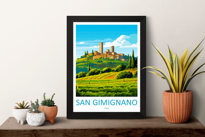 San Gimignano Travel Print Wall Art San Gimignano Italy Wall Hanging Home Decor San Gimignano Gift Art Lovers Wall Art Print Italy