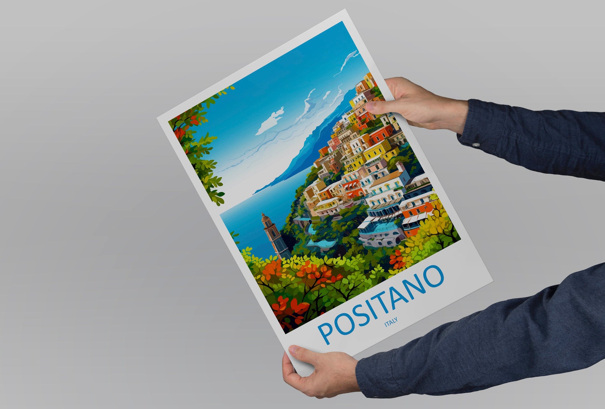 Positano Travel Print Wall Art Positano Wall Hanging Home Décor Positano Gift Art Lovers Italy Art Lover Gift Positano Print Positano Art