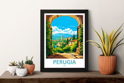 Perugia Travel Print Wall Art Perugia Italy Wall Hanging Home Decor Perugia Gift Art Lovers Wall Art Print Perugia Italy