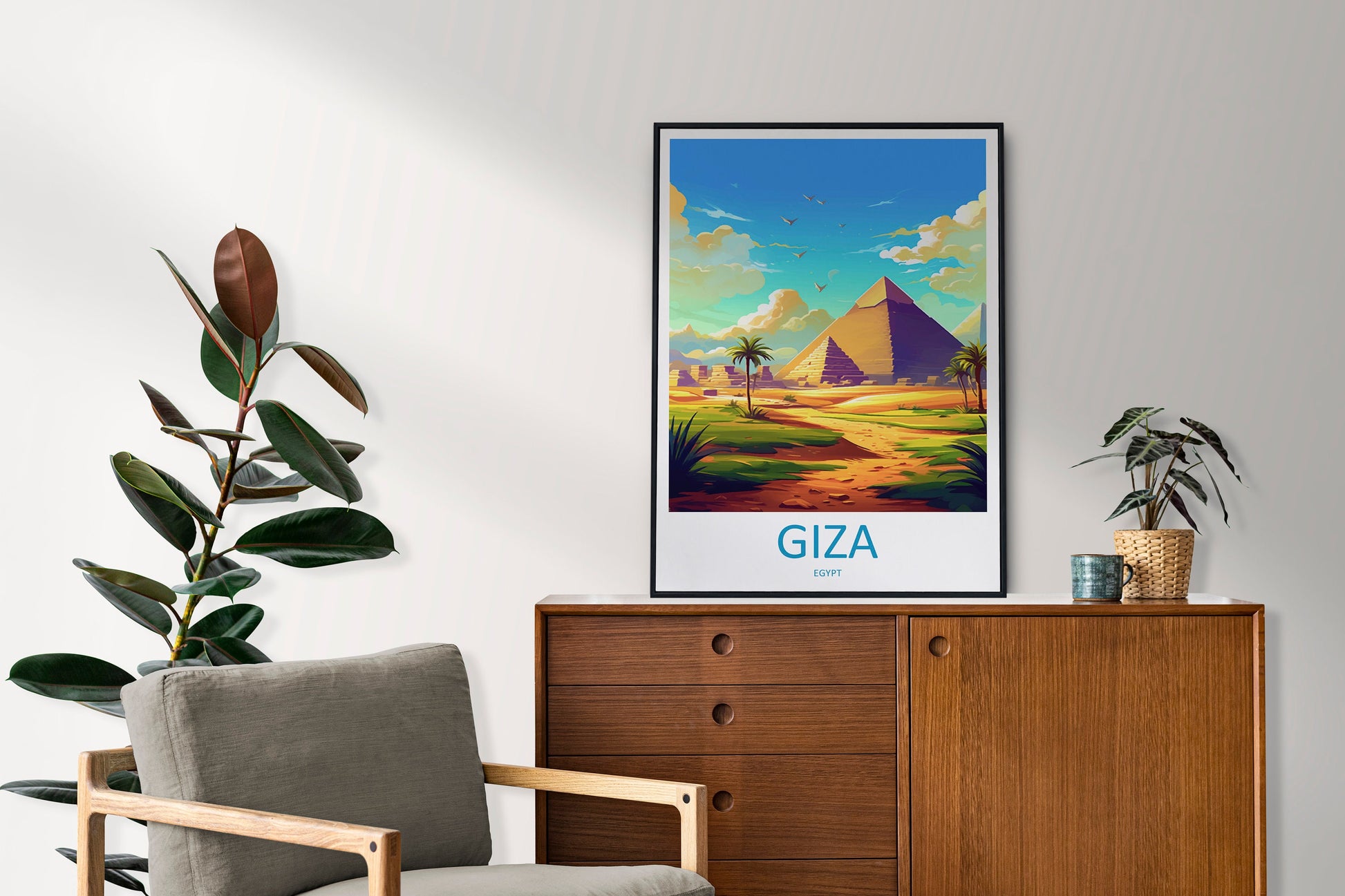 Cairo Travel Print Wall Art Cairo Egypt Wall Hanging Home Decoration Cairo Gift Art Lovers Wall Art Print Cairo Great Pyramids Of Giza