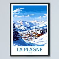 La Plagne Travel Print Wall Art La Plagne Wall Hanging Home Décor La Plagne Gift Art Lovers Ski Art Lover Gift La Plagne Print Skiing