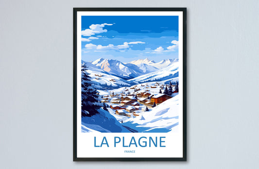La Plagne Travel Print Wall Art La Plagne Wall Hanging Home Décor La Plagne Gift Art Lovers Ski Art Lover Gift La Plagne Print Skiing