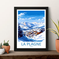 La Plagne Travel Print Wall Art La Plagne Wall Hanging Home Décor La Plagne Gift Art Lovers Ski Art Lover Gift La Plagne Print Skiing