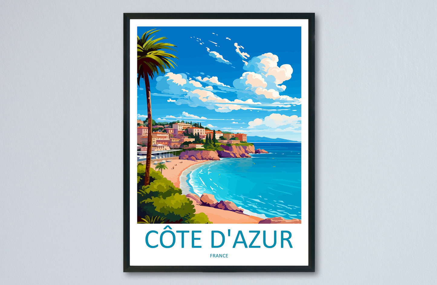 Cote D'azur Travel Print Wall Art Cote D'azur Wall Hanging Home Decor Cote D'azur France Gift Art Lovers Wall Art Print Art Cote D'azur