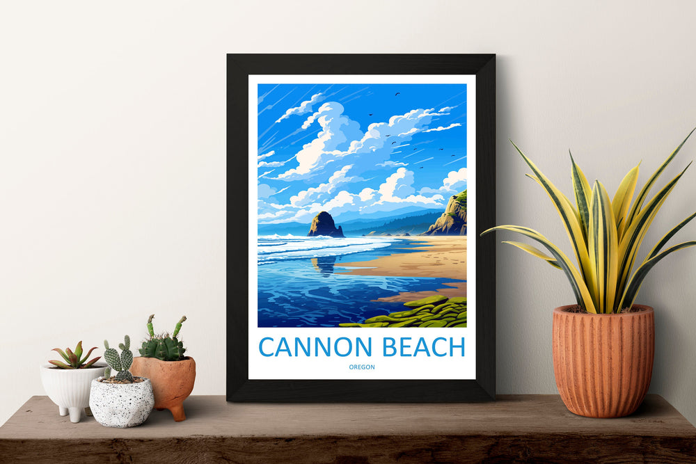 Cannon Beach Travel Print Wall Art Cannon Beach Wall Hanging Home Décor Cannon Beach Gift Art Lovers Oregon Art Lover Gift Cannon Beach