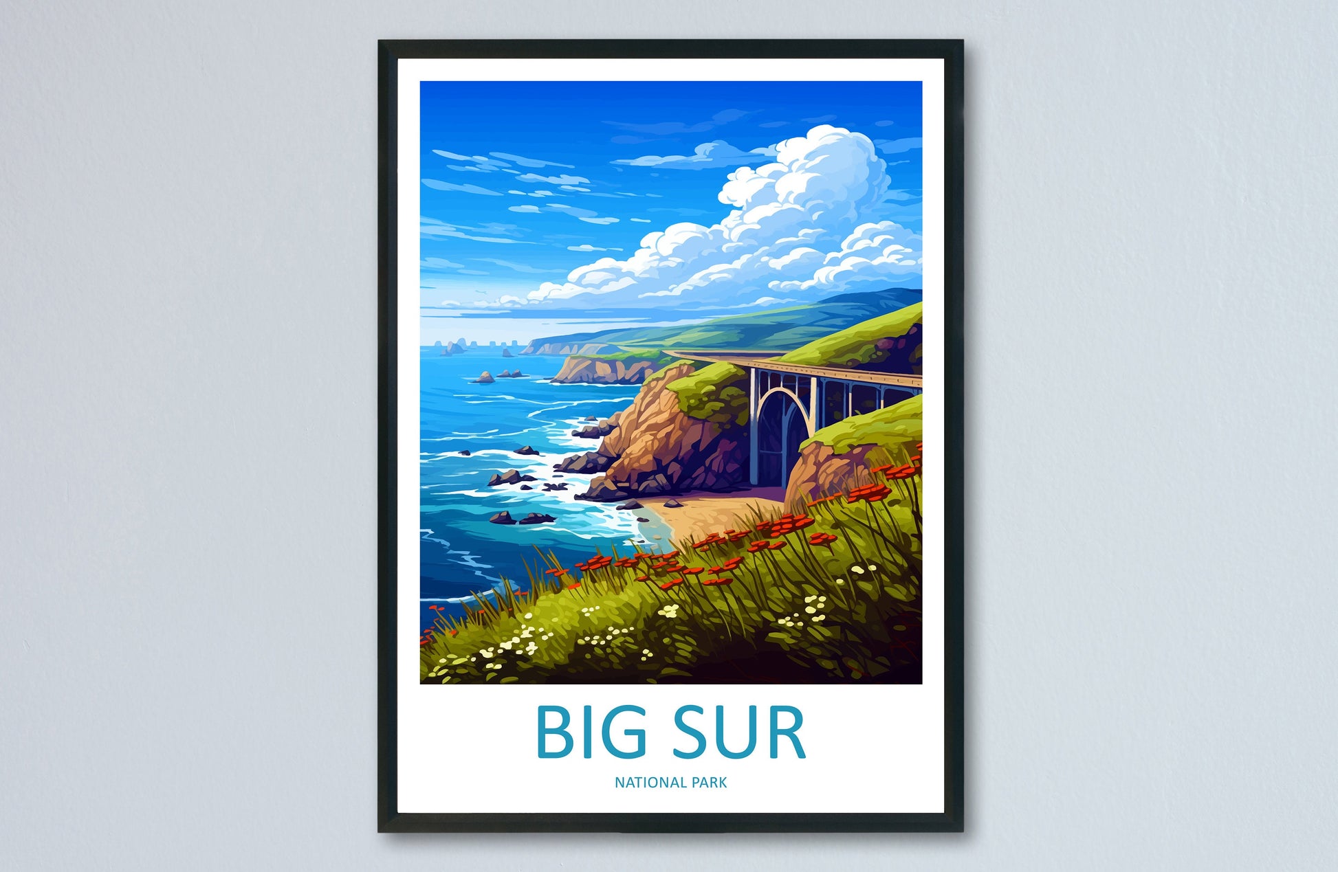 Big Sur National Park Travel Print Wall Art Big Sur Wall Hanging Home Décor Big Sur Gift Art Lovers California Lover Gift Big Sur Poster