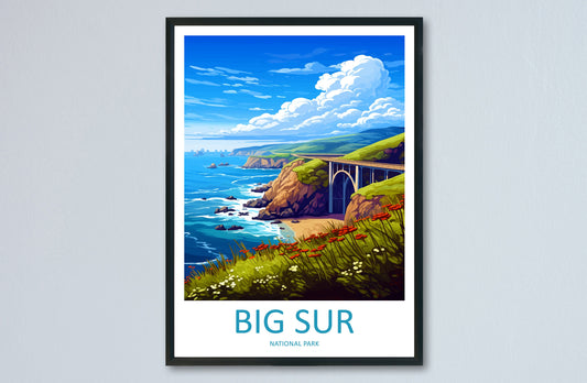 Big Sur National Park Travel Print Wall Art Big Sur Wall Hanging Home Décor Big Sur Gift Art Lovers California Lover Gift Big Sur Poster