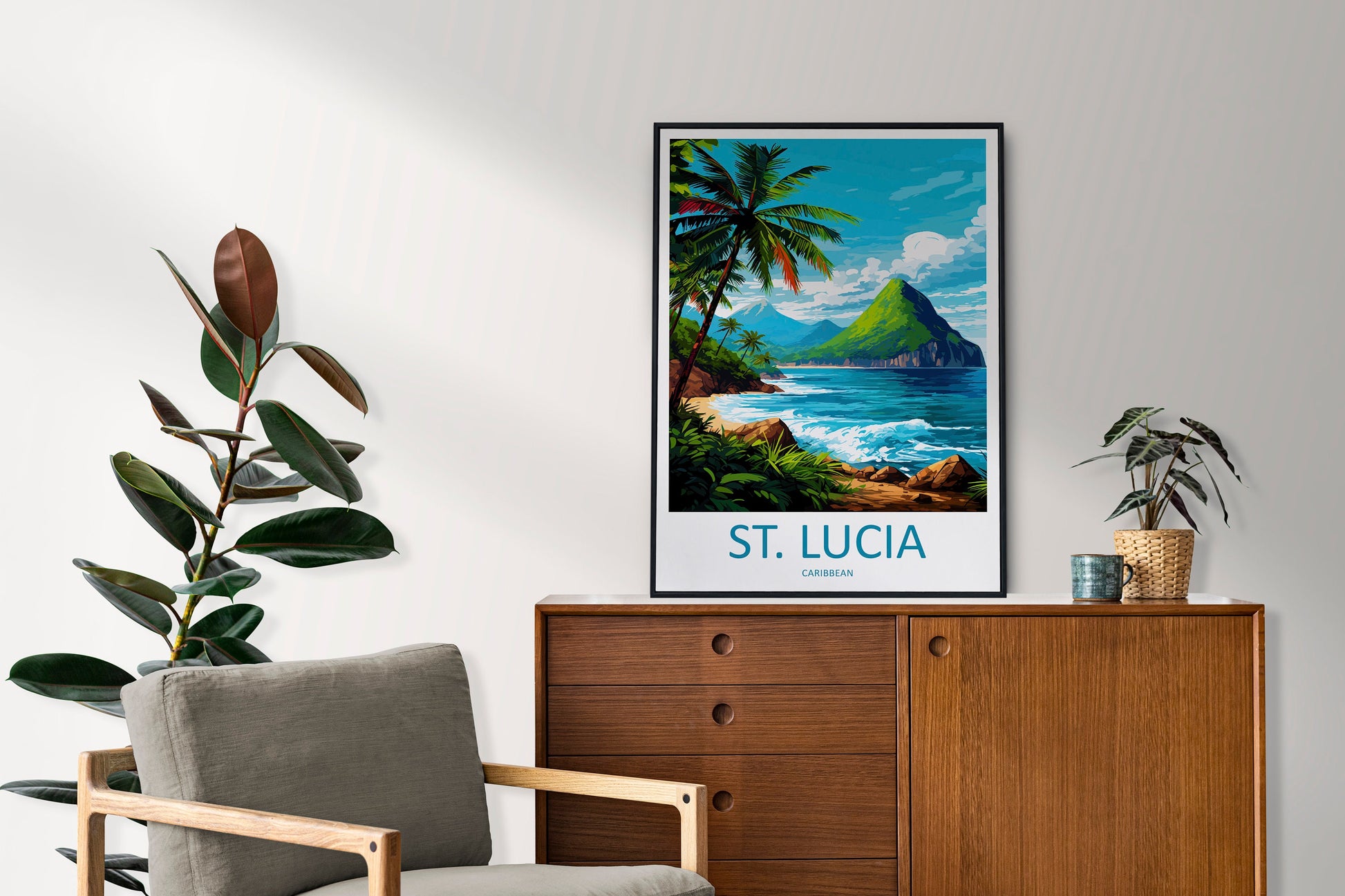 Saint Lucia Travel Print Wall Art Saint Lucia Wall Hanging Home Décor Saint Lucia Gift Art Lovers Wall Art Caribbean Travel Print Poster