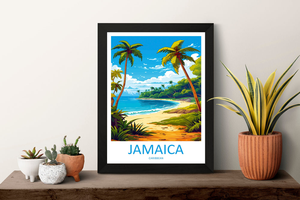 Jamaica Travel Print Wall Art Jamaica Wall Hanging Home Décor Jamaica Gift Art Lovers Wall Art Caribbean Travel Print Poster Gift
