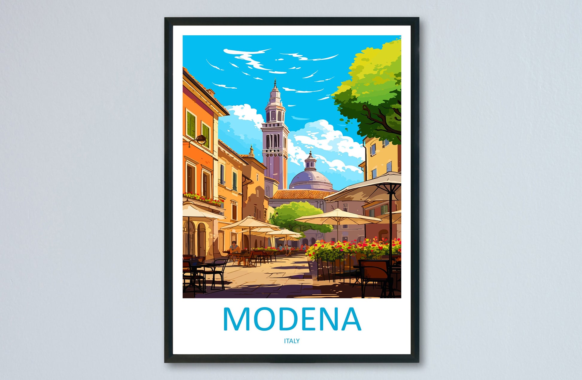 Modena Travel Print Wall Art Modena Wall Hanging Home Décor Modena Gift Art Lovers Italy Art Lover Gift Modena Print Modena Travel Gift Art