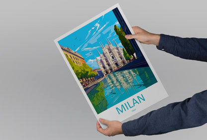 Milan Travel Print Wall Art Milan Wall Hanging Home Décor Milan Gift Art Lovers Spain Art Lover Gift Milan Wall Décor Ibiza Spain Print