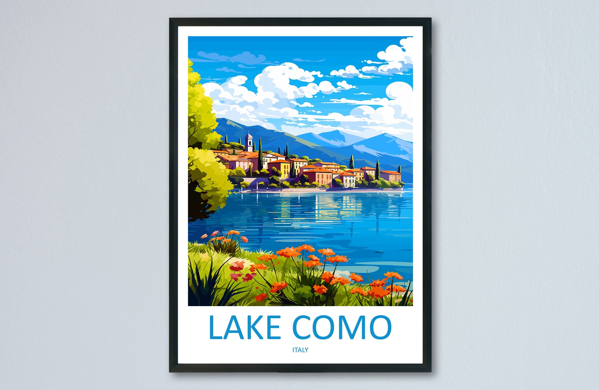 Lake Como Travel Print Wall Art Lake Como Italy Wall Hanging Home Decoration Lake Como Gift Art Lovers Wall Art Print Lake Como Italy Art