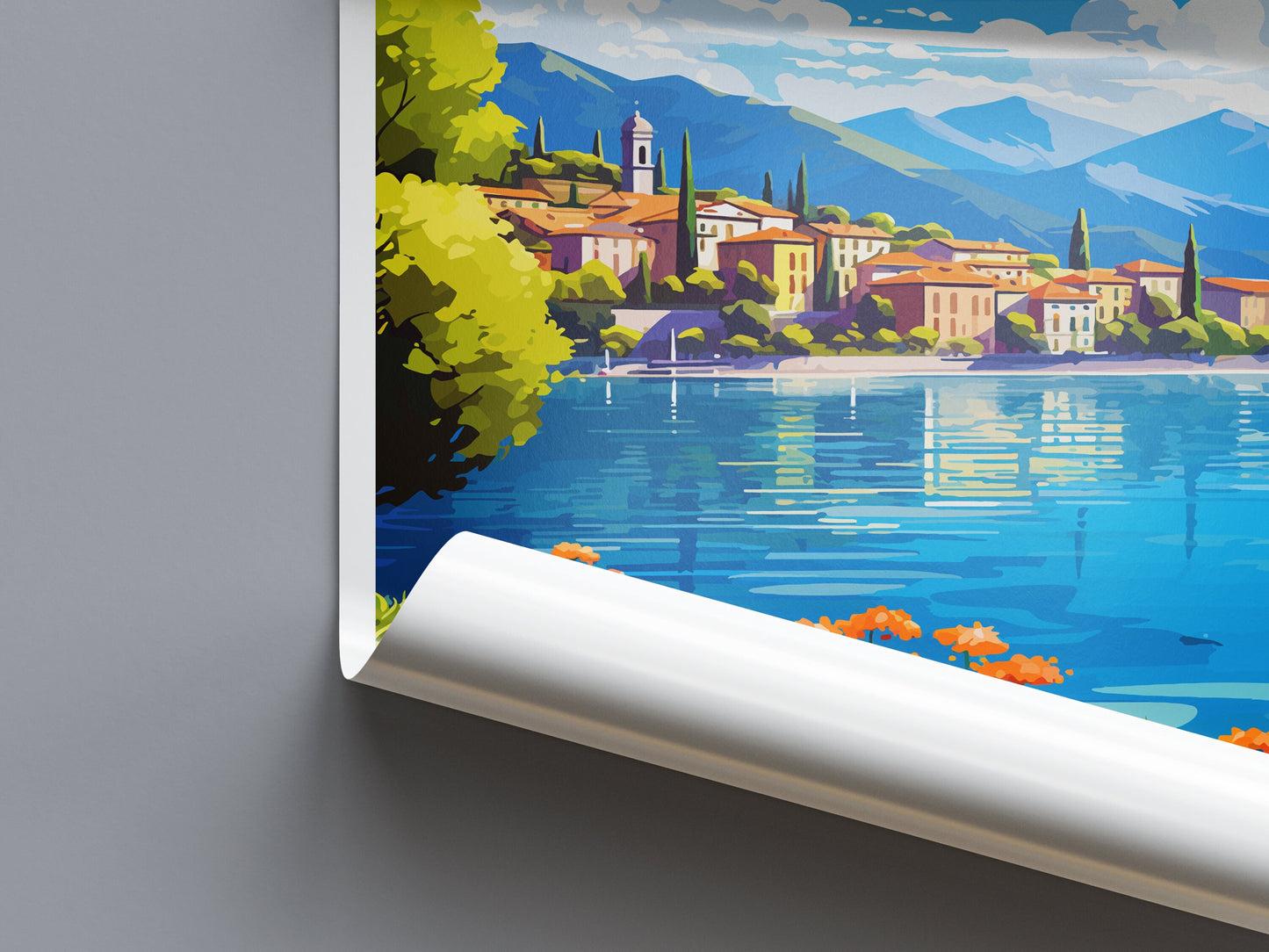 Lake Como Travel Print Wall Art Lake Como Italy Wall Hanging Home Decoration Lake Como Gift Art Lovers Wall Art Print Lake Como Italy Art