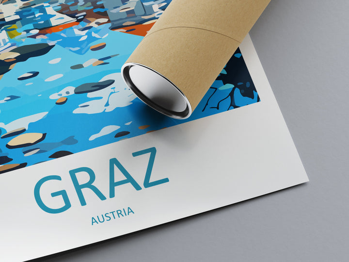 Graz Travel Print Wall Art Graz Wall Hanging Home Décor Graz Gift Art Lovers Austria Art Lover Gift Graz Travel Poster Graz Wall Poster