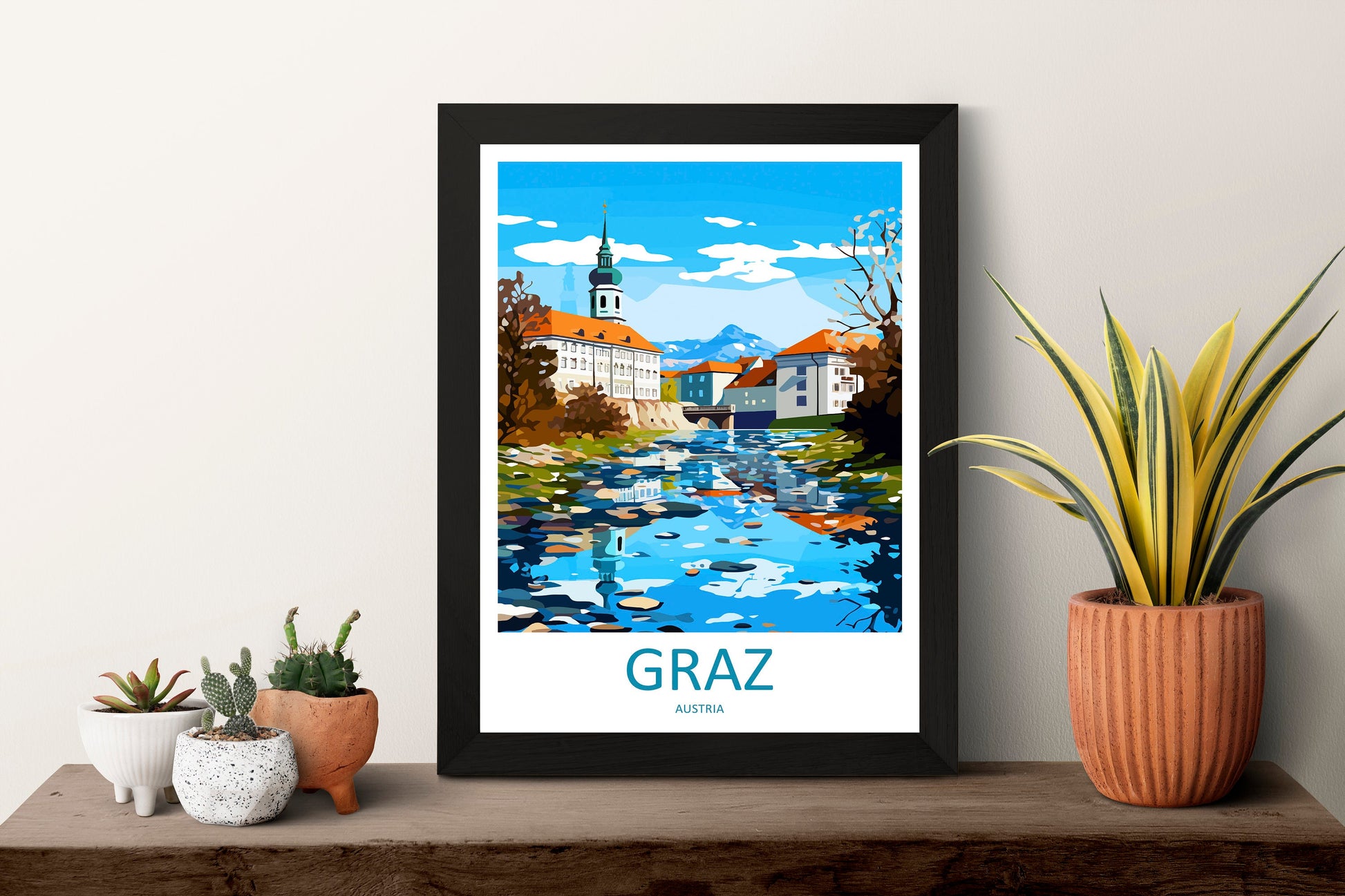Graz Travel Print Wall Art Graz Wall Hanging Home Décor Graz Gift Art Lovers Austria Art Lover Gift Graz Travel Poster Graz Wall Poster