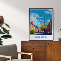 Aachen Travel Print Wall Art Aachen Wall Hanging Home Décor Aachen Gift Art Lovers Germany Art Lover Gift Aachen Art Travel Gift