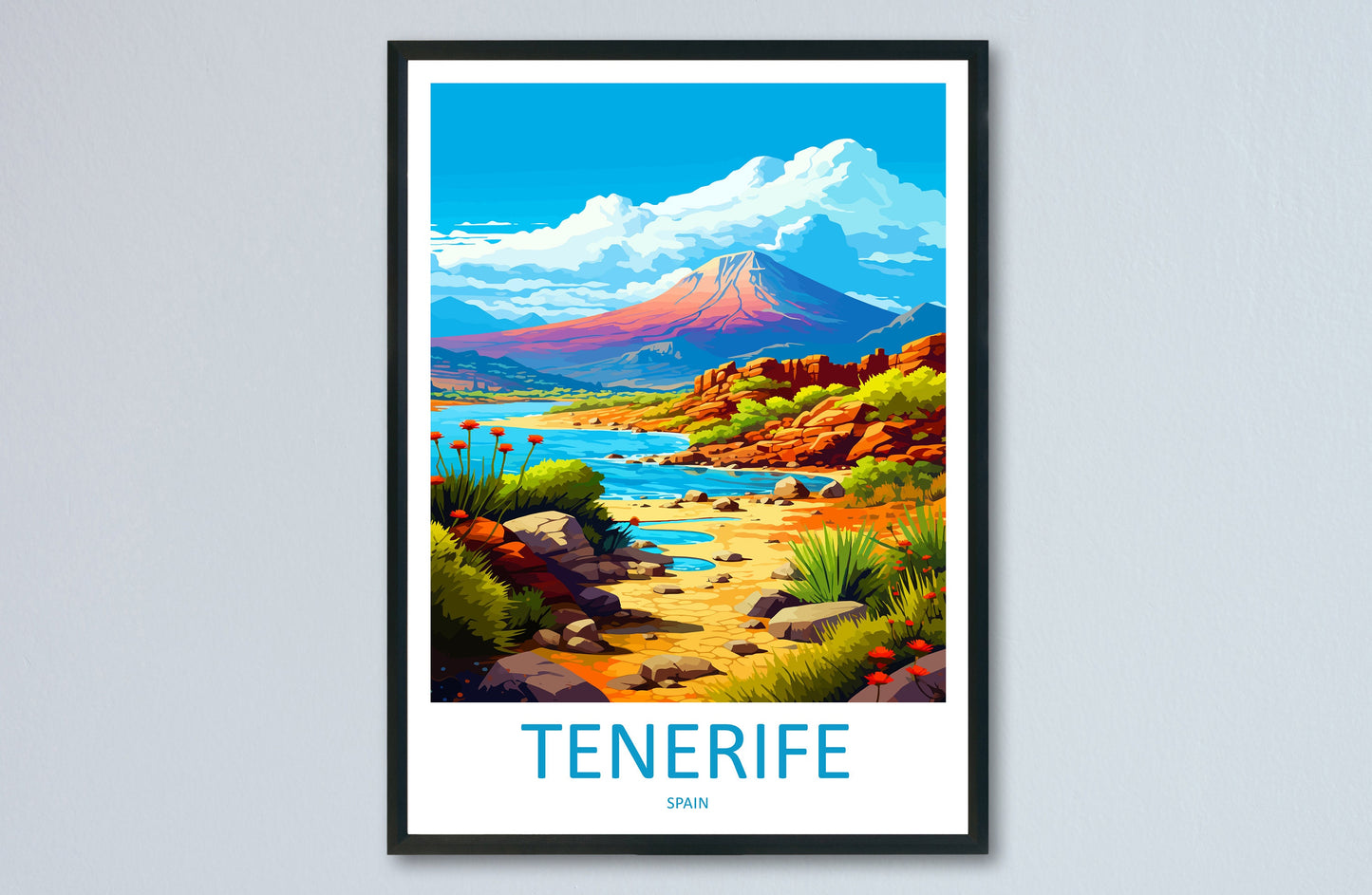 Tenerife Travel Print Wall Art Tenerife Wall Hanging Home Décor Tenerife Gift Art Lovers Spain Art Lover Gift Tenerife Print Spain Wall Art