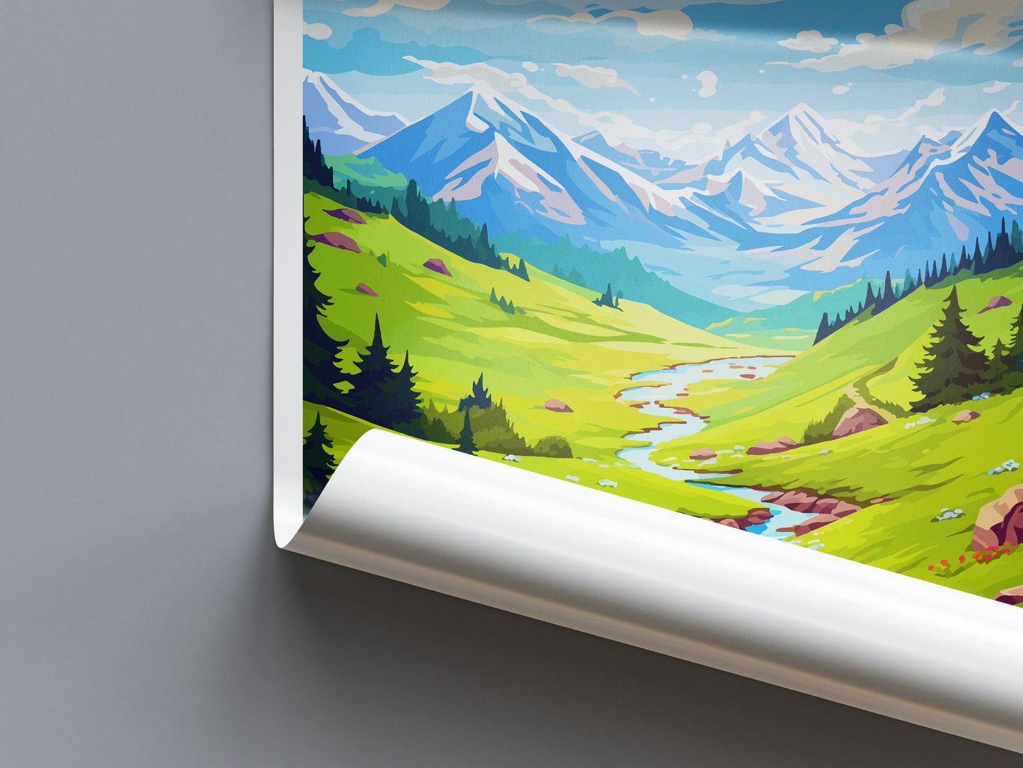 Pyrenees Travel Print Wall Art Pyrenees Wall Hanging Home Décor Pyrenees Gift Art Lovers Spain Art Lover Gift Pyrenees Print Spain Wall Art