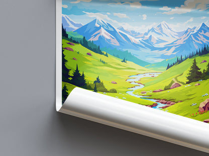 Pyrenees Travel Print Wall Art Pyrenees Wall Hanging Home Décor Pyrenees Gift Art Lovers Spain Art Lover Gift Pyrenees Print Spain Wall Art