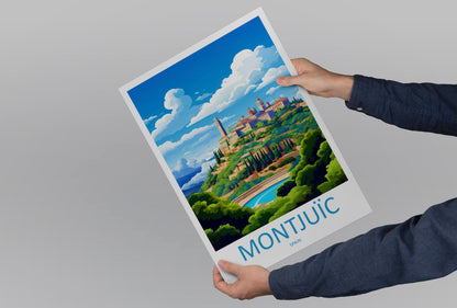 Montjuïc Travel Print Wall Art Montjuïc Wall Hanging Home Décor Montjuïc Gift Art Lovers Spain Art Lover Gift Montjuïc Print Spain
