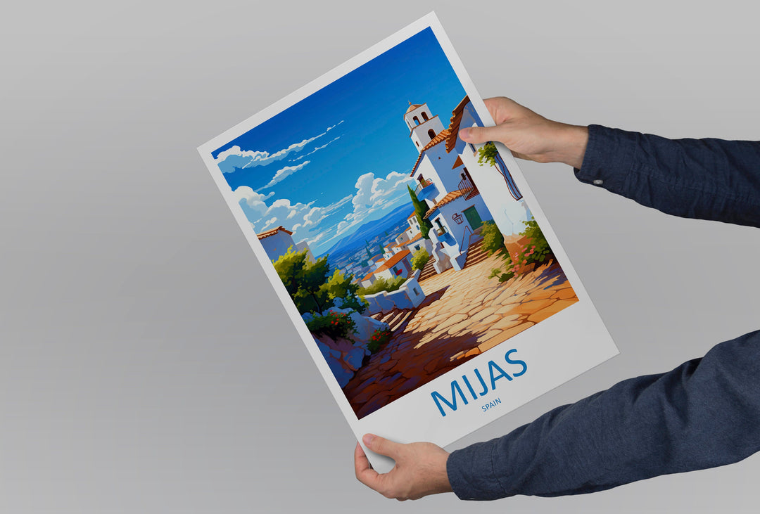 Mijas Travel Print Wall Art Mijas Wall Hanging Home Décor Mijas Gift Art Lovers Spain Art Lover Gift Mijas Print Spain
