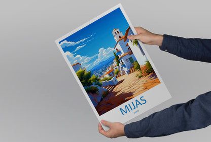 Mijas Travel Print Wall Art Mijas Wall Hanging Home Décor Mijas Gift Art Lovers Spain Art Lover Gift Mijas Print Spain