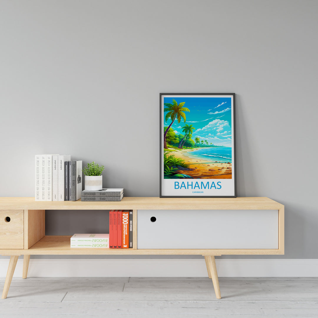 Bahamas Travel Print Wall Art Bahamas Wall Hanging Home Décor Bahamas Gift Art Lovers Wall Art Caribbean Travel Print Bahamas Decor