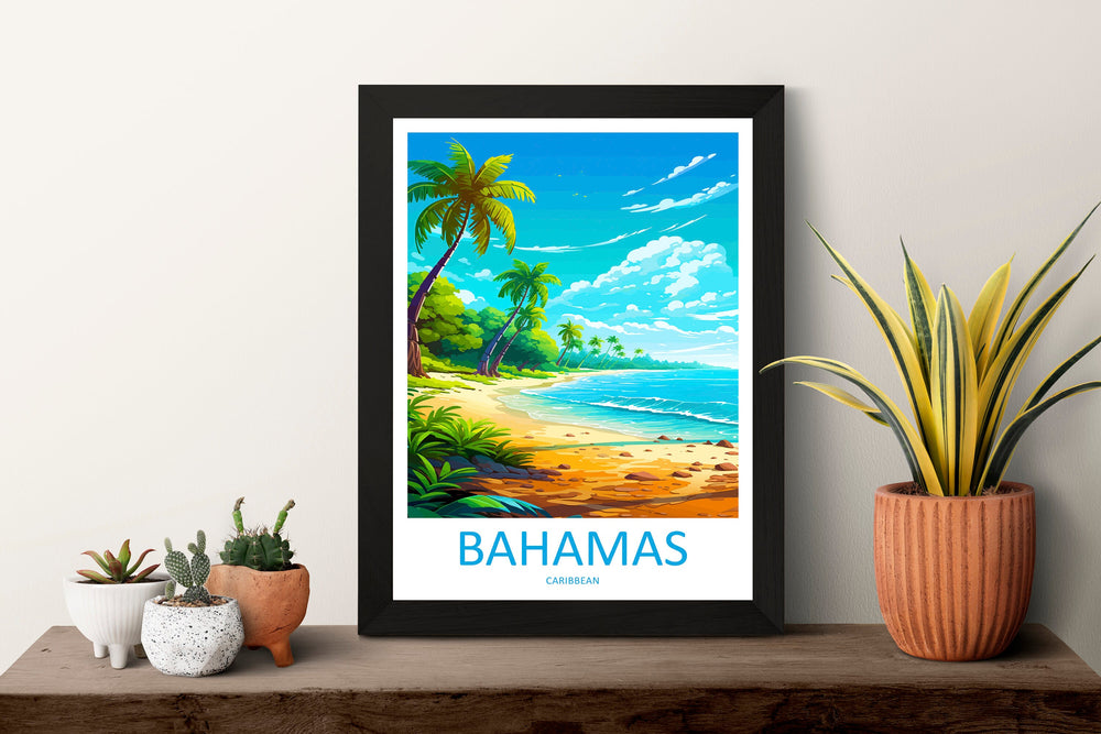 Bahamas Travel Print Wall Art Bahamas Wall Hanging Home Décor Bahamas Gift Art Lovers Wall Art Caribbean Travel Print Bahamas Decor