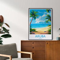 Aruba Travel Print Wall Art Aruba Wall Hanging Home Décor Aruba Gift Art Lovers Wall Art Caribbean Travel Print Aruba Decor